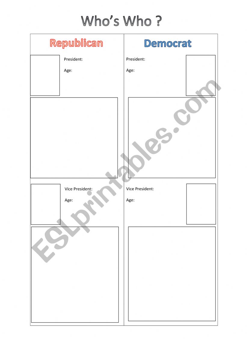 Harris vs Trump worksheet