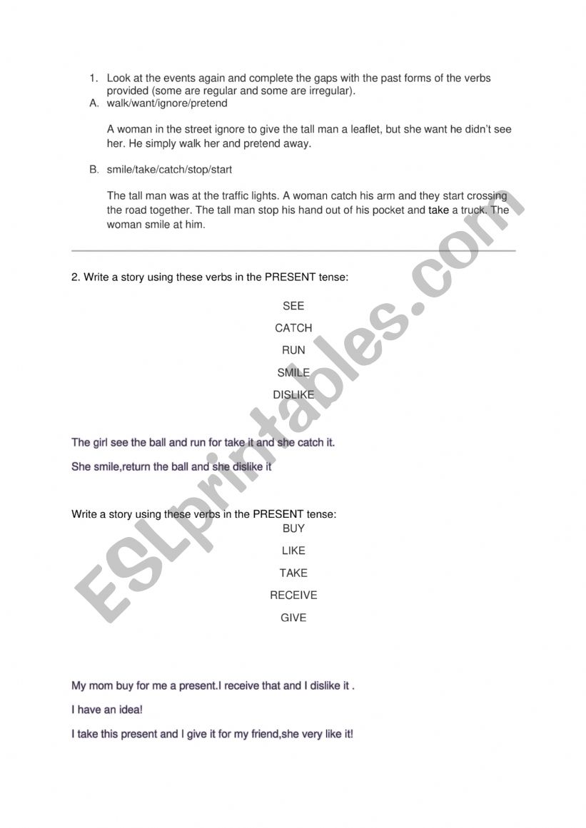 Future tense  worksheet