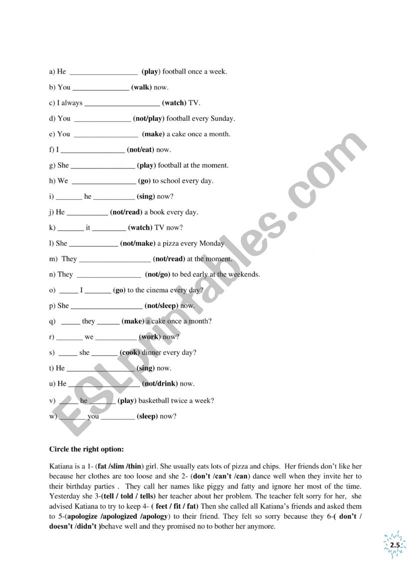 grammar worksheet