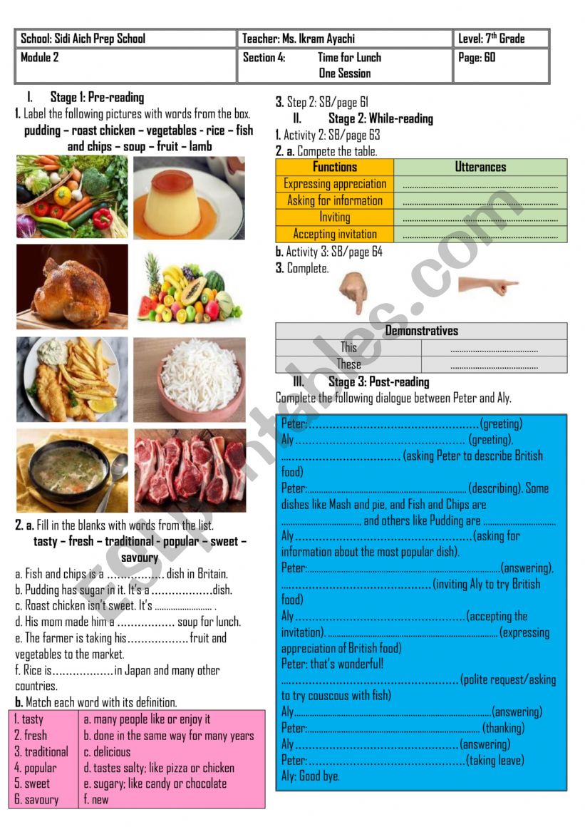 7th Grade - Module 2 - Section 4 - Time for Lunch + Group Session