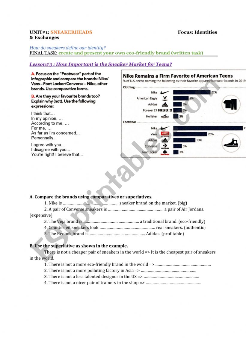 SNEAKERHEADS worksheet