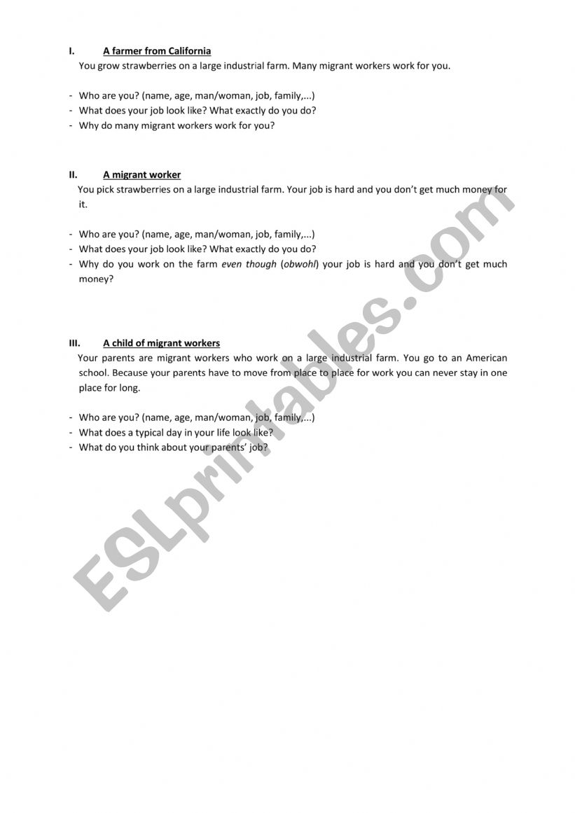 California strawberries worksheet