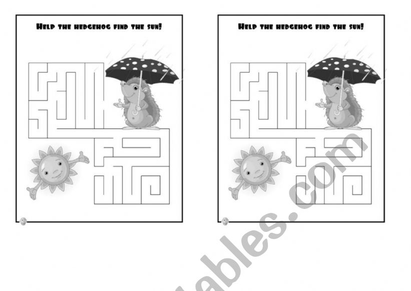 Maze worksheet