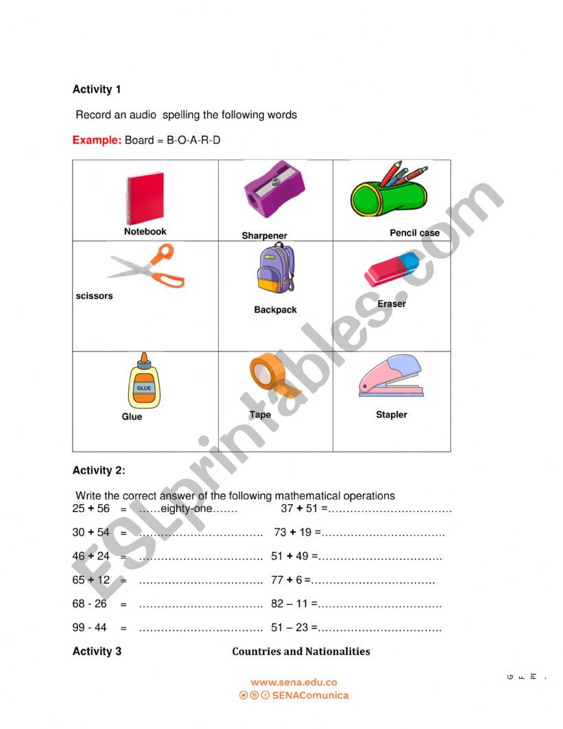 Practice alphabe,t verb to be and nationalities 