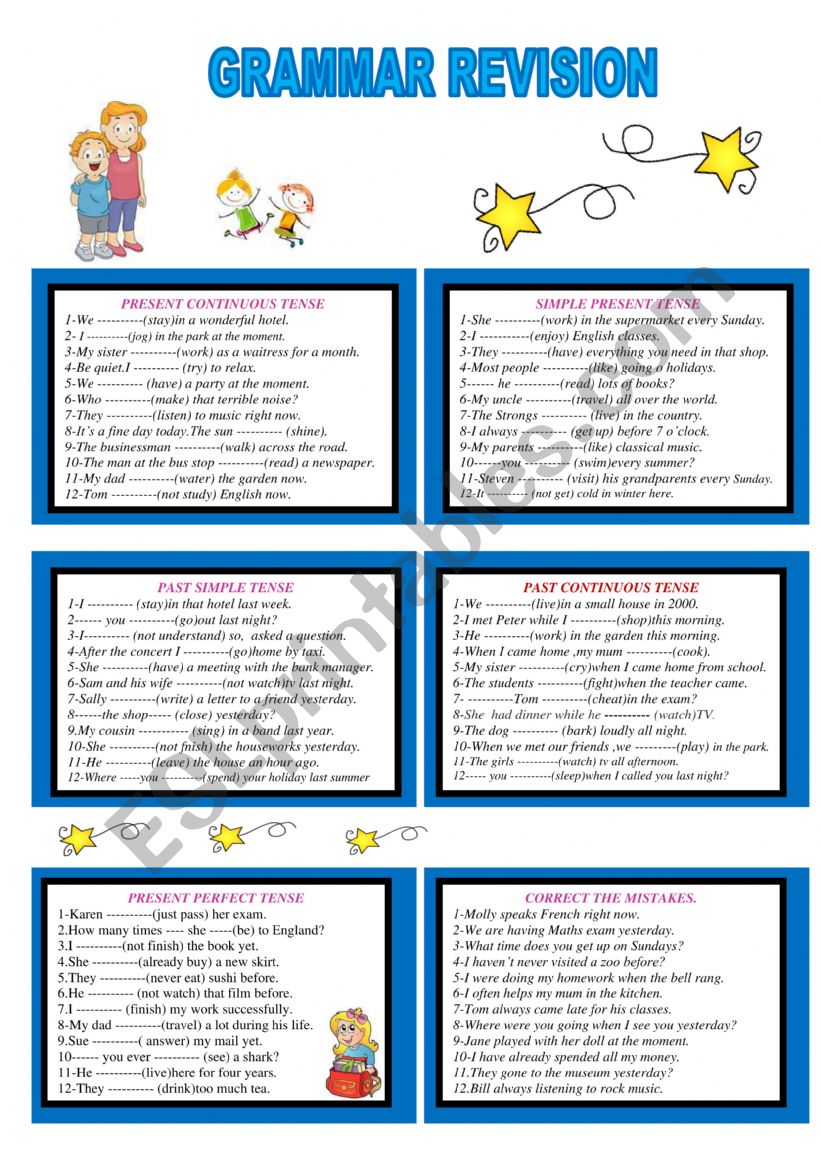 GRAMMAR REVISION worksheet