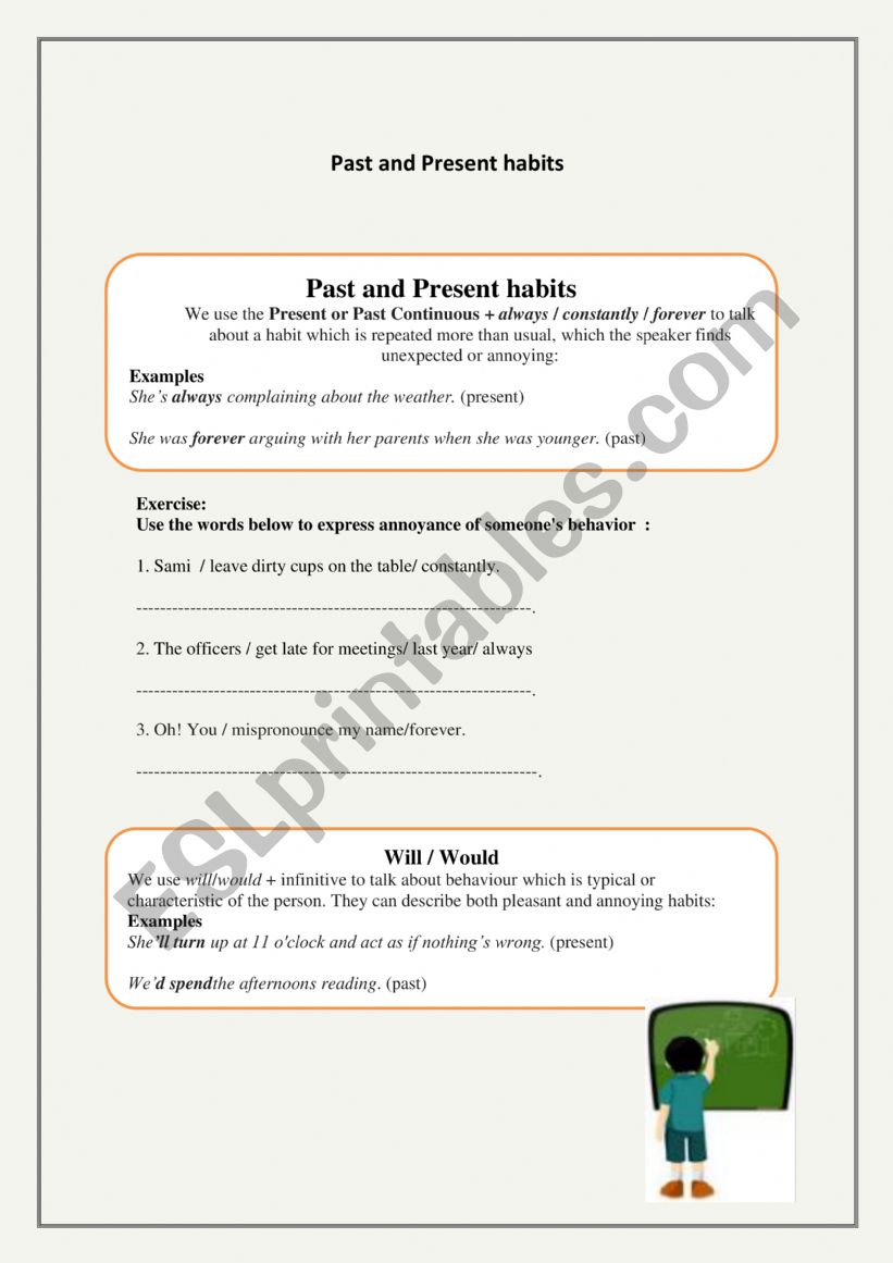 PAST HABITS  worksheet