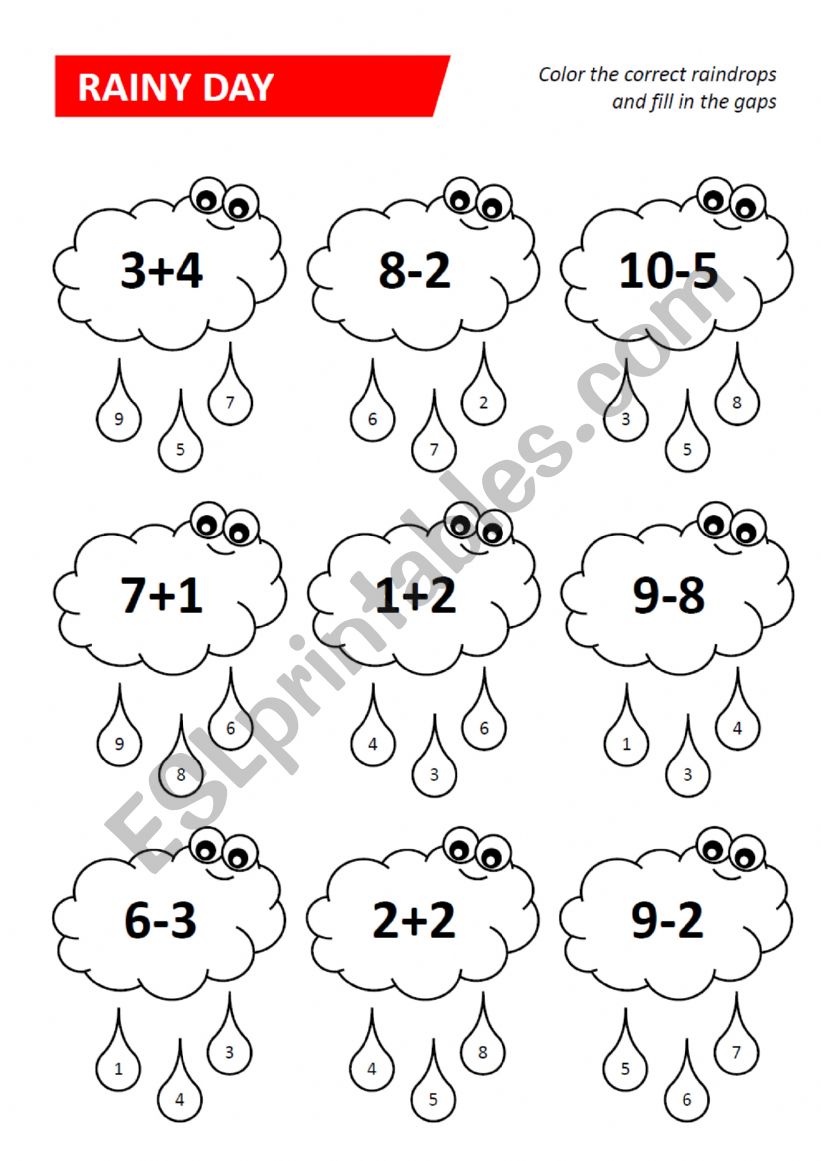 Number cloud 1 -10 worksheet