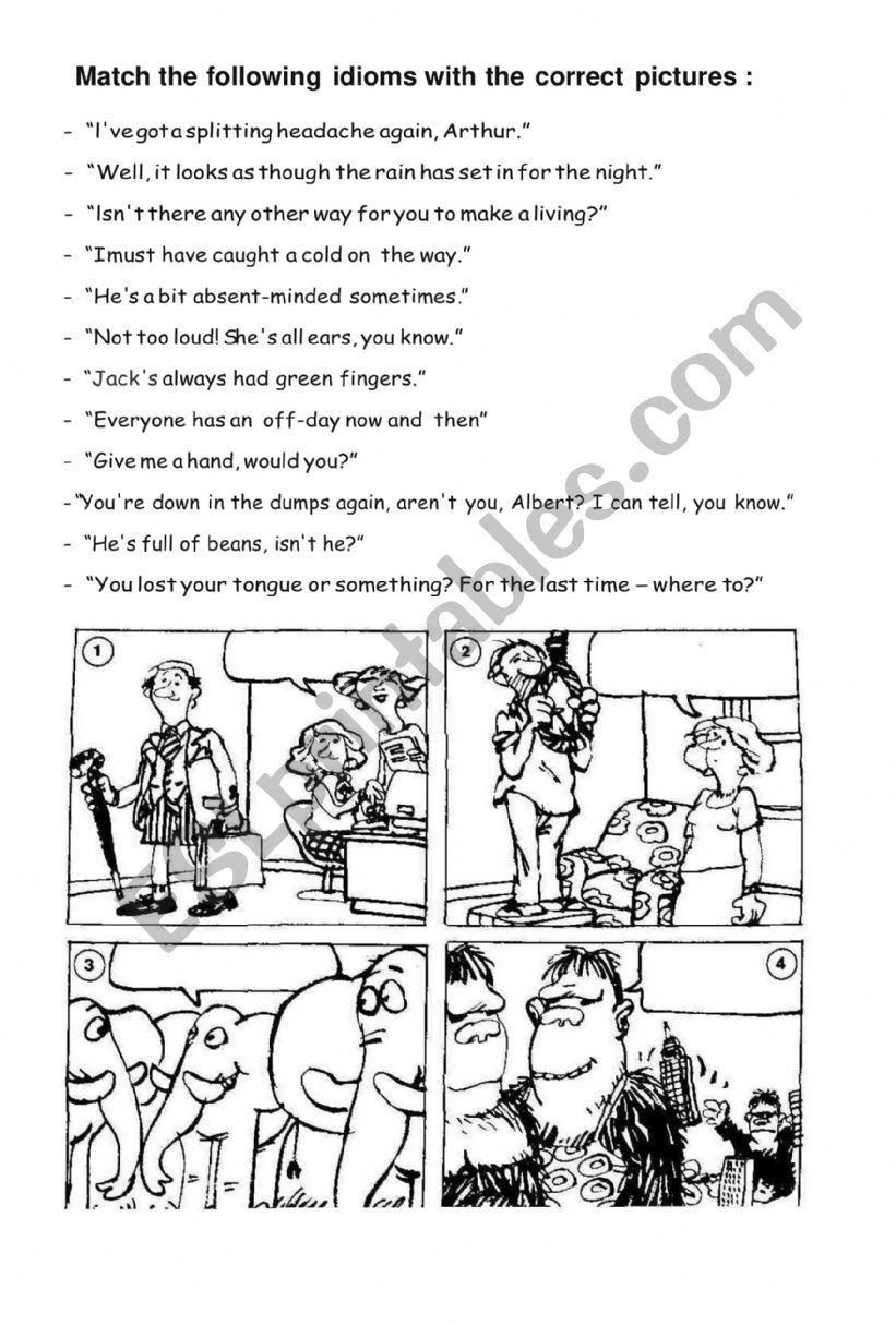 idioms in English worksheet