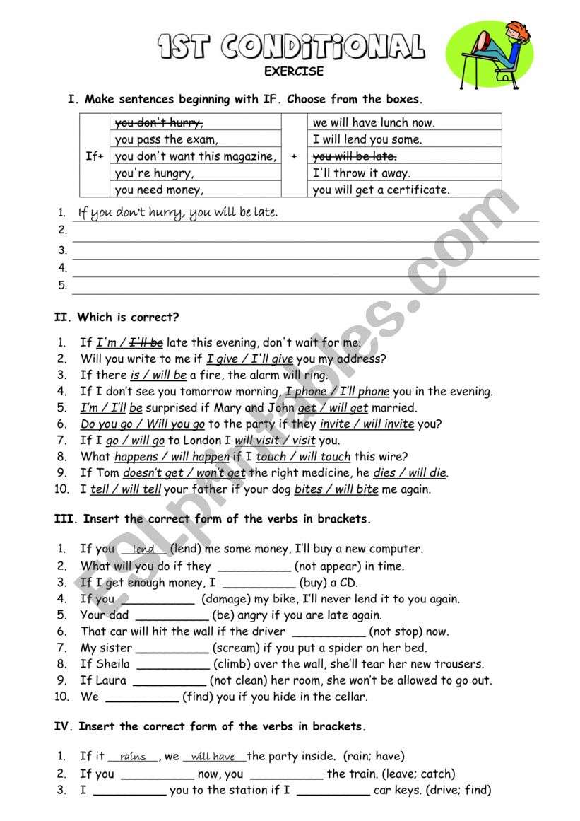 1st Conditional Exercises worksheet