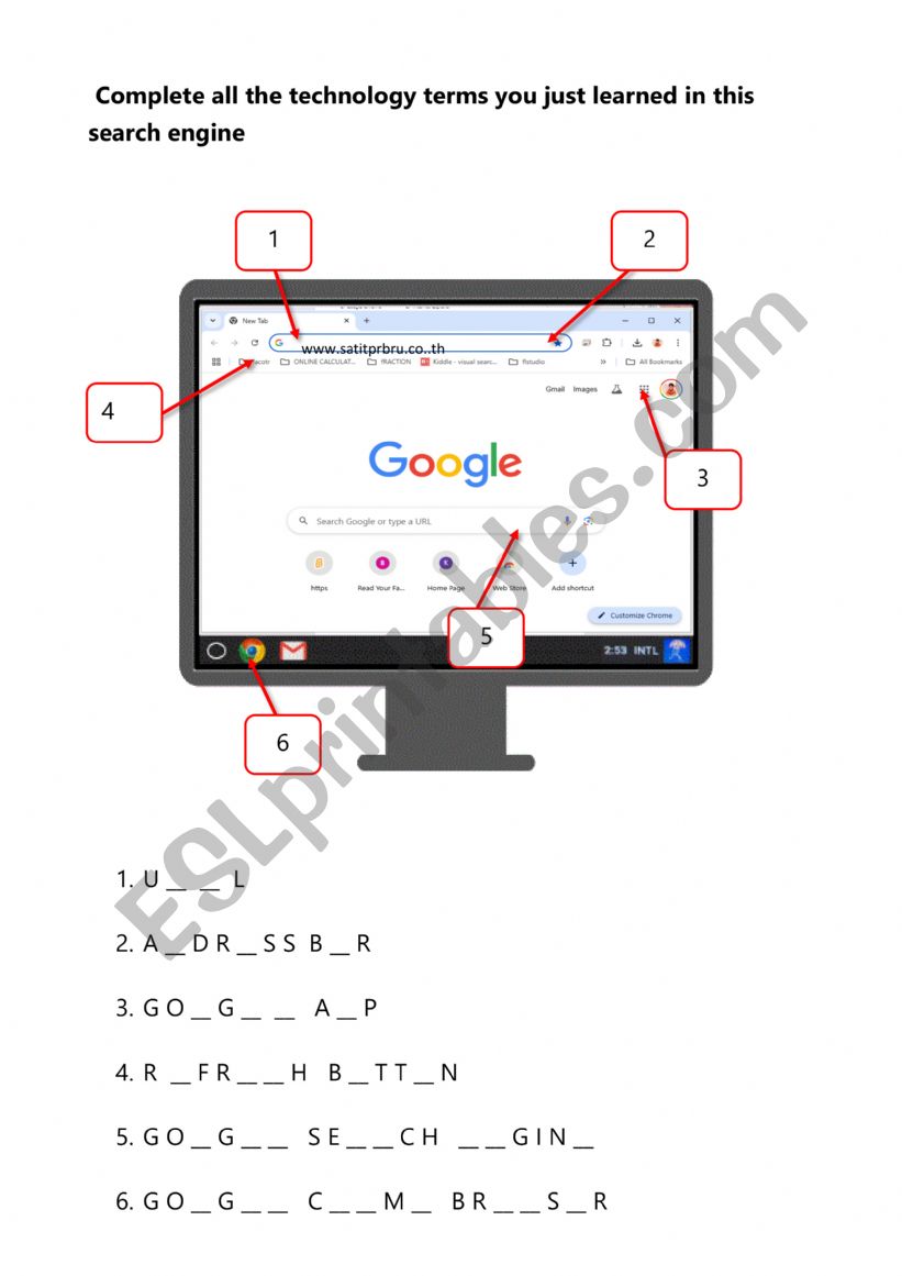 INTERNET GOOGLE worksheet