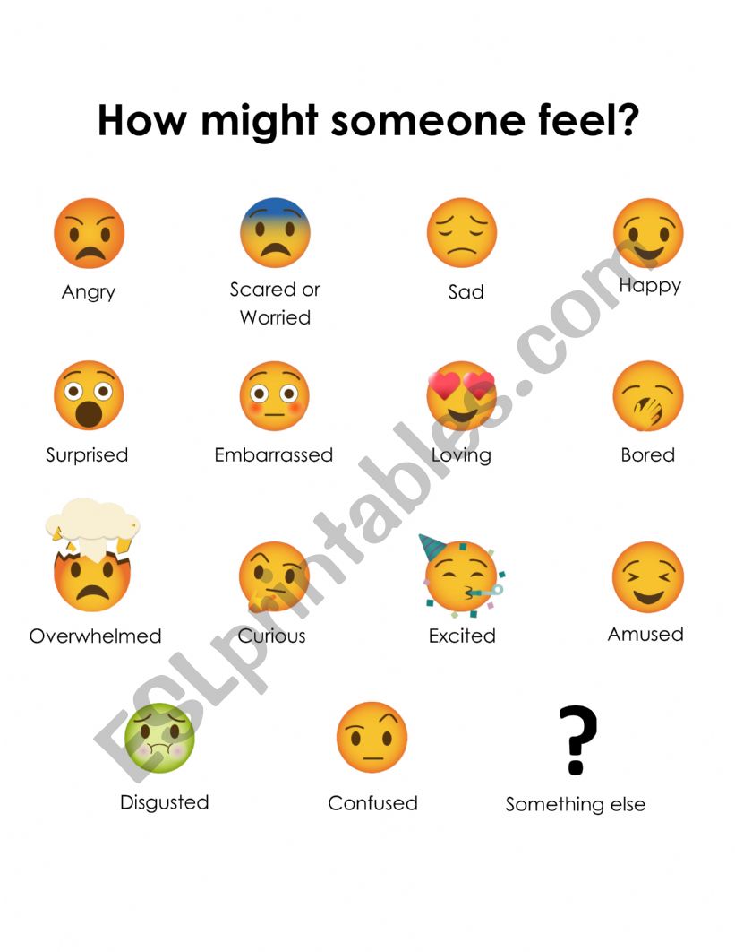 Feelings Handout worksheet