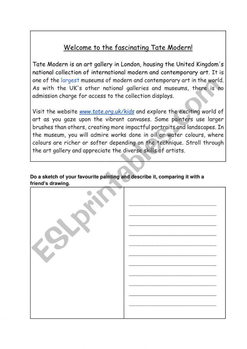 Textos Museum worksheet