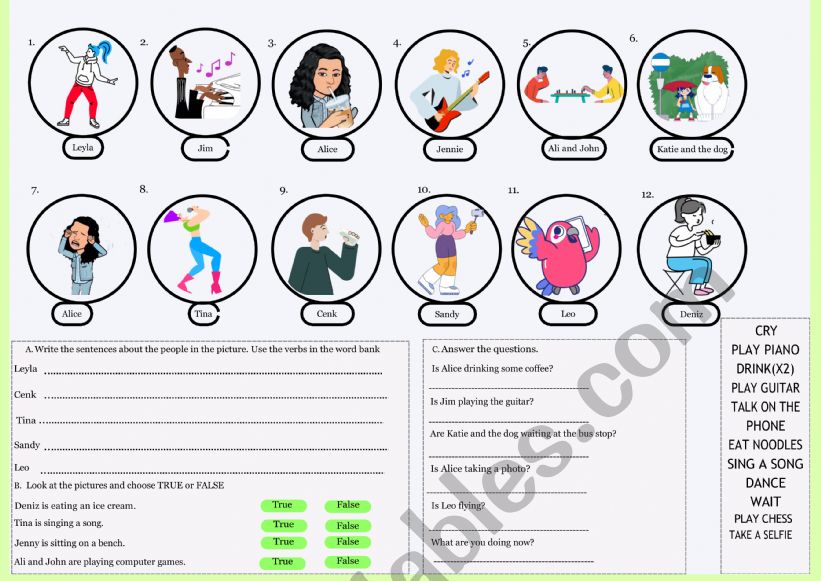 Present Continious Tense Exercise