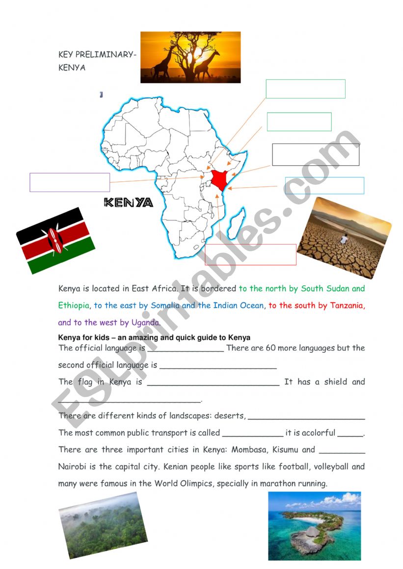 kenya for studentes worksheet