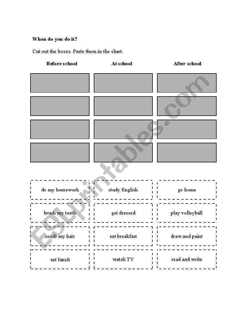 When Do You Do It ESL Worksheet By Dianaj10