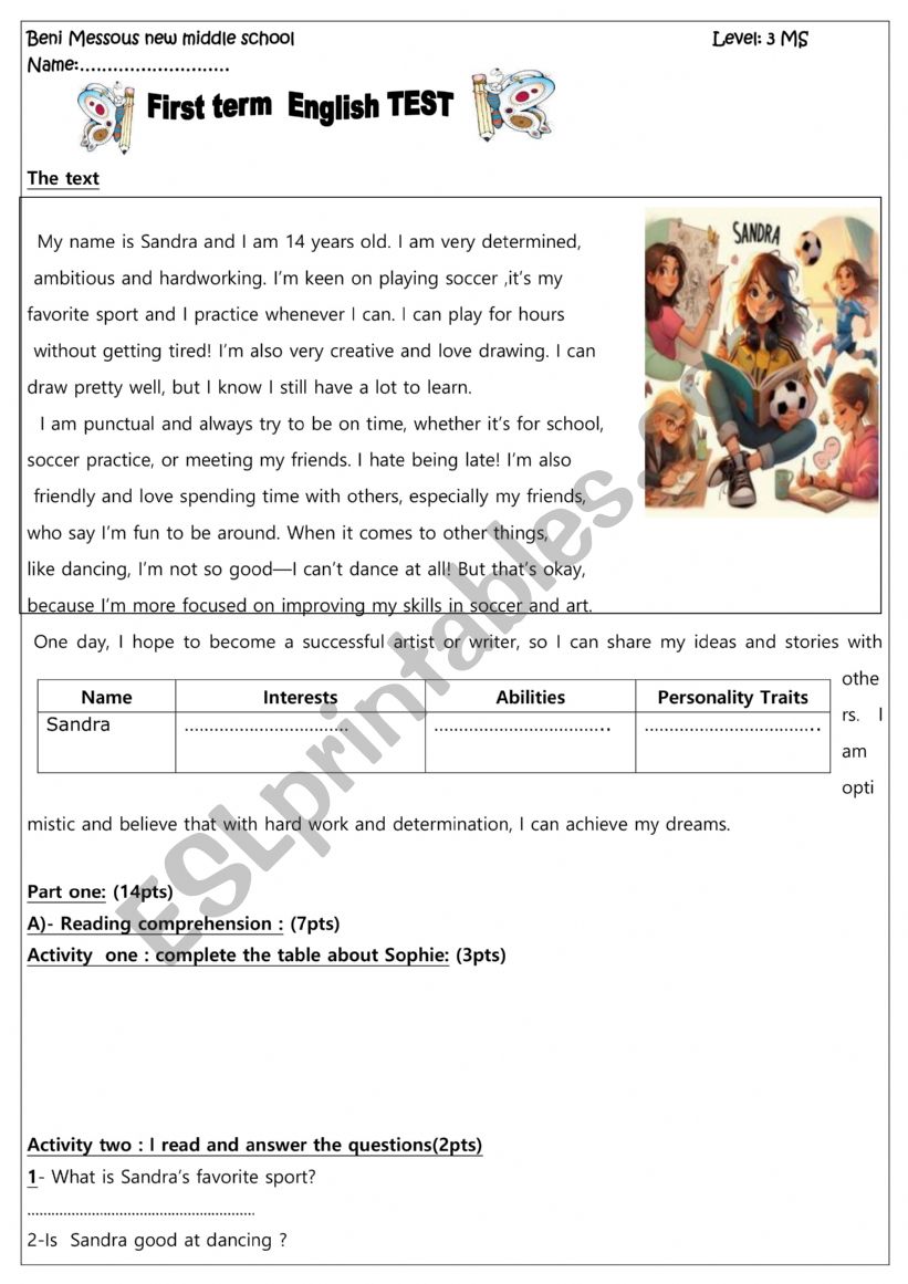 Hobbies worksheet