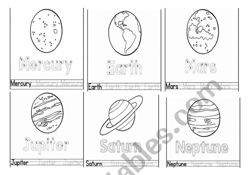 Planet Tracing worksheet