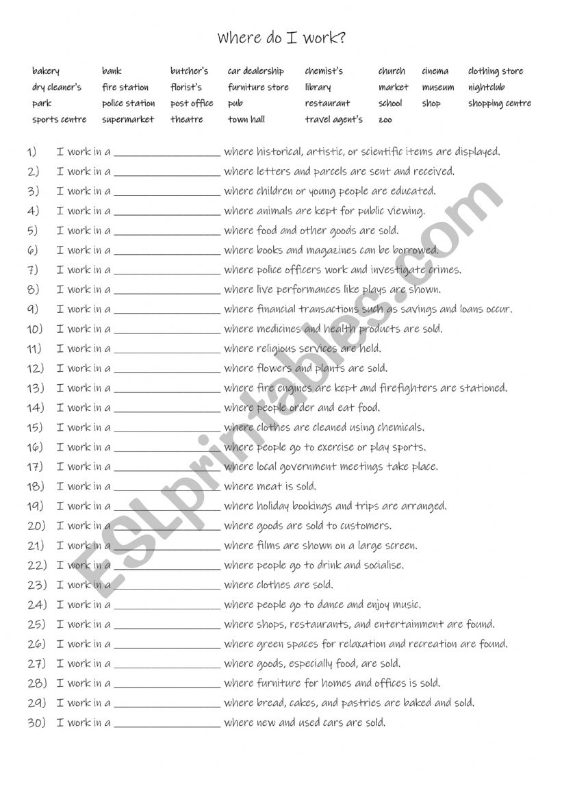 A1+-A2 Where do I work 30 job descriptions 1