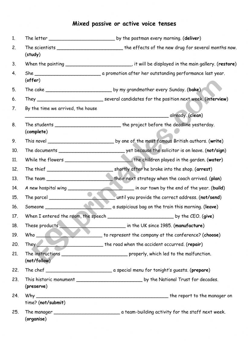 Mixed passive or active voice tenses