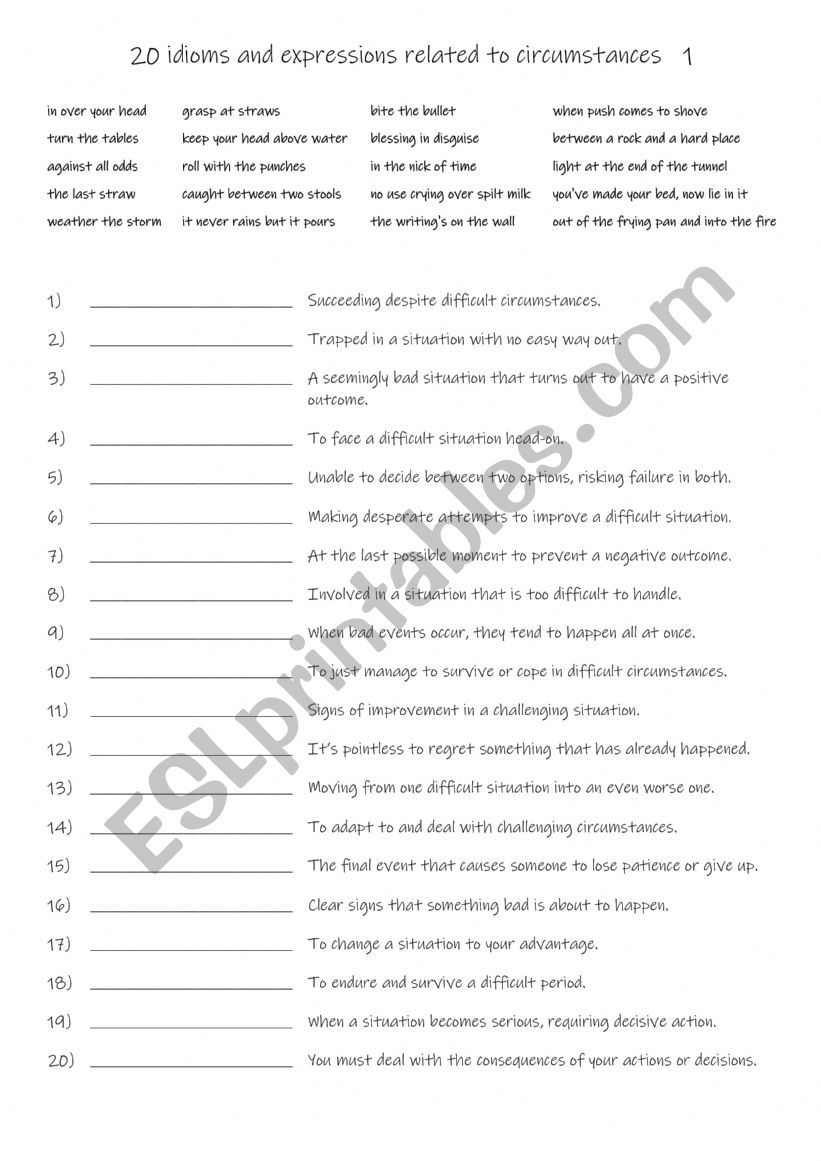 B1+-C1 20 idioms and expressions related to circumstances   1