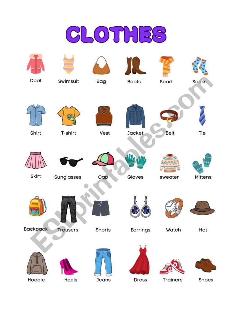 CLOTHES POSTER worksheet