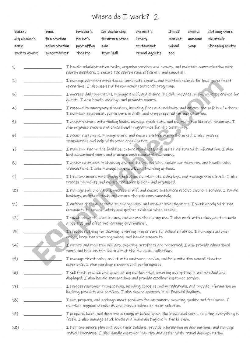 A1+-A2 Where do I work 2 worksheet