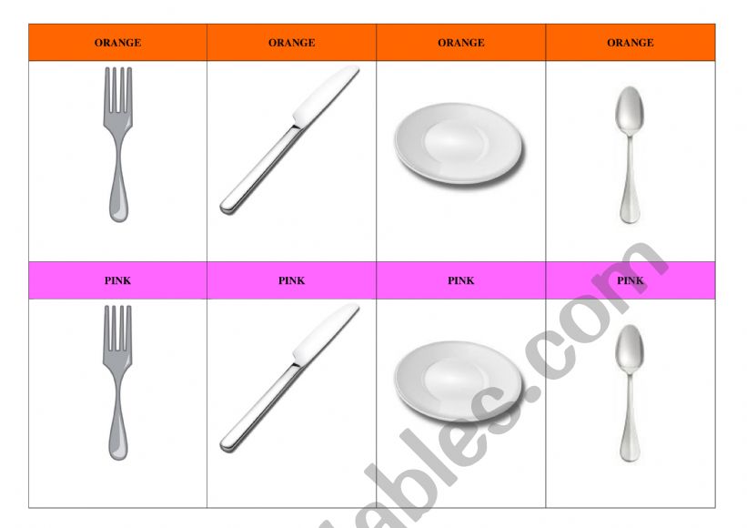 Happy family-cutlery worksheet