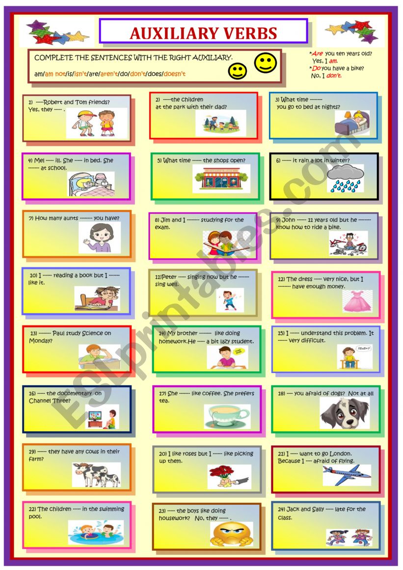 AUXILIARY VERBS worksheet