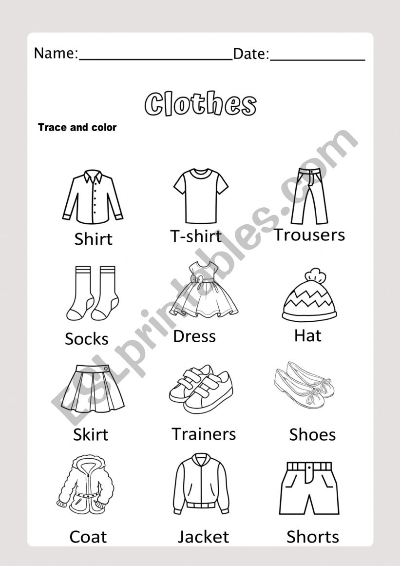 CLOTHES VOCABULARY worksheet