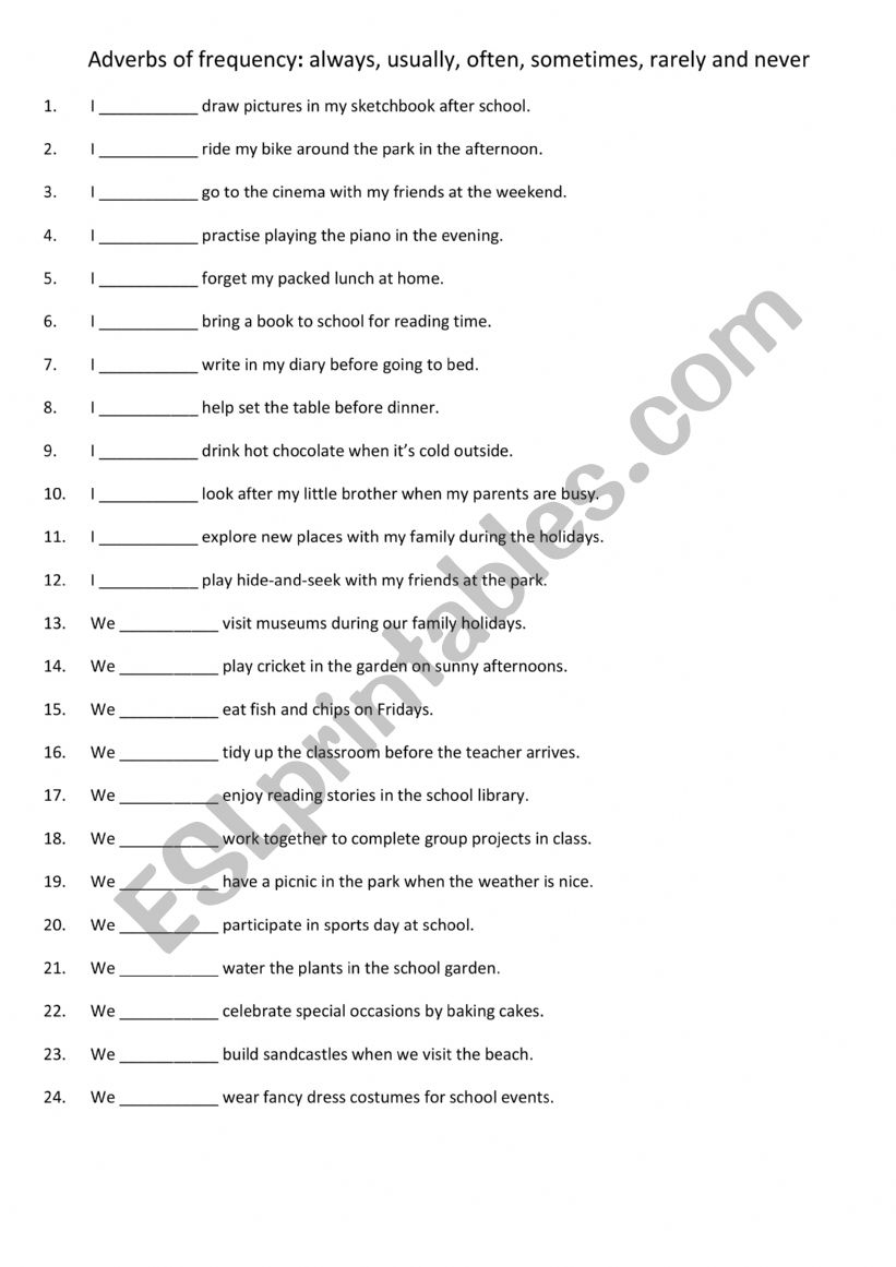 Adverbs of frequency always, usually, often, sometimes, rarely and never 2