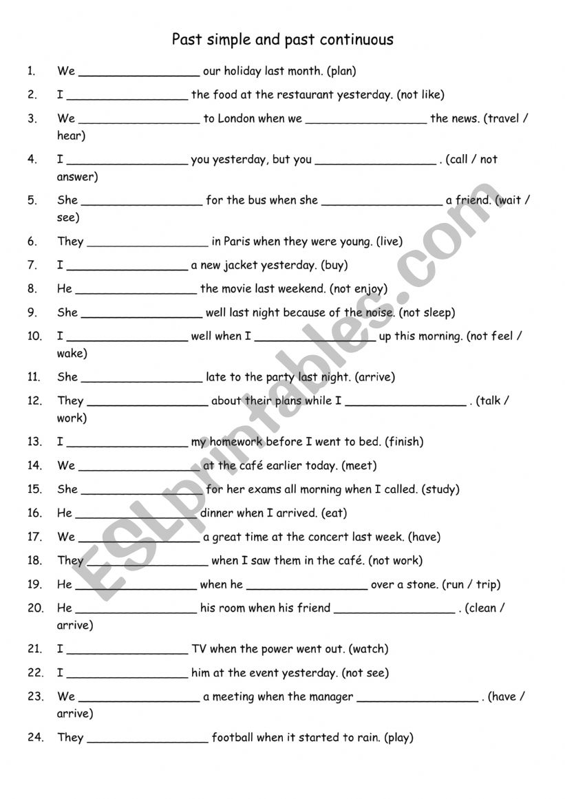 Past simple and past continuous 2