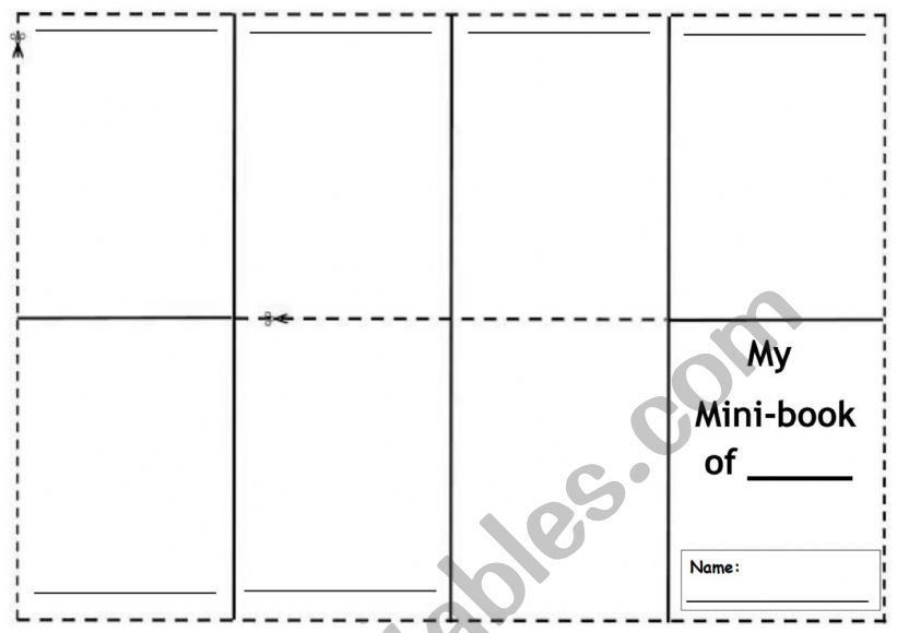 Mini-book template worksheet