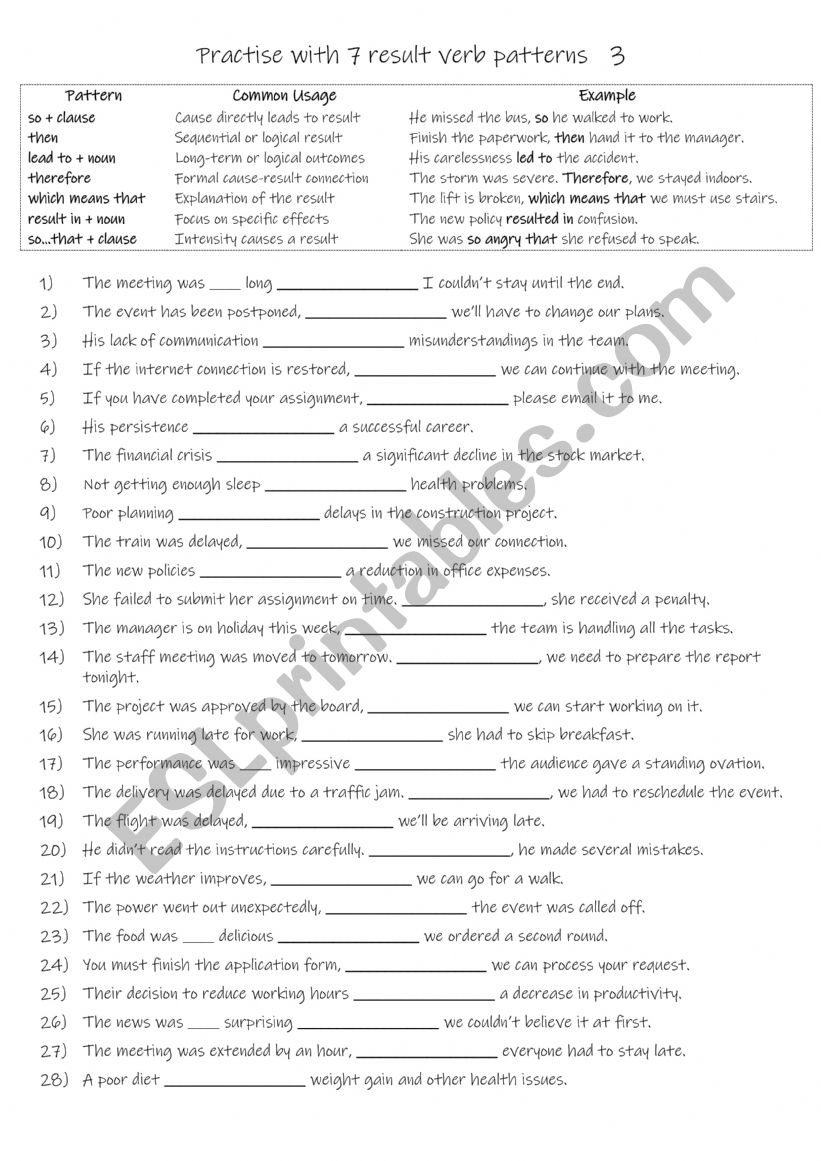 B1-B2 Practise with 7 result verb patterns  3