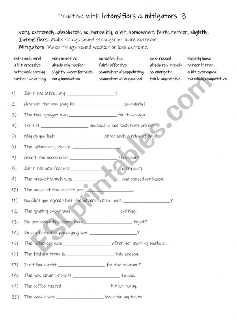 B1-B2 Practise with intensifiers & mitigators  3