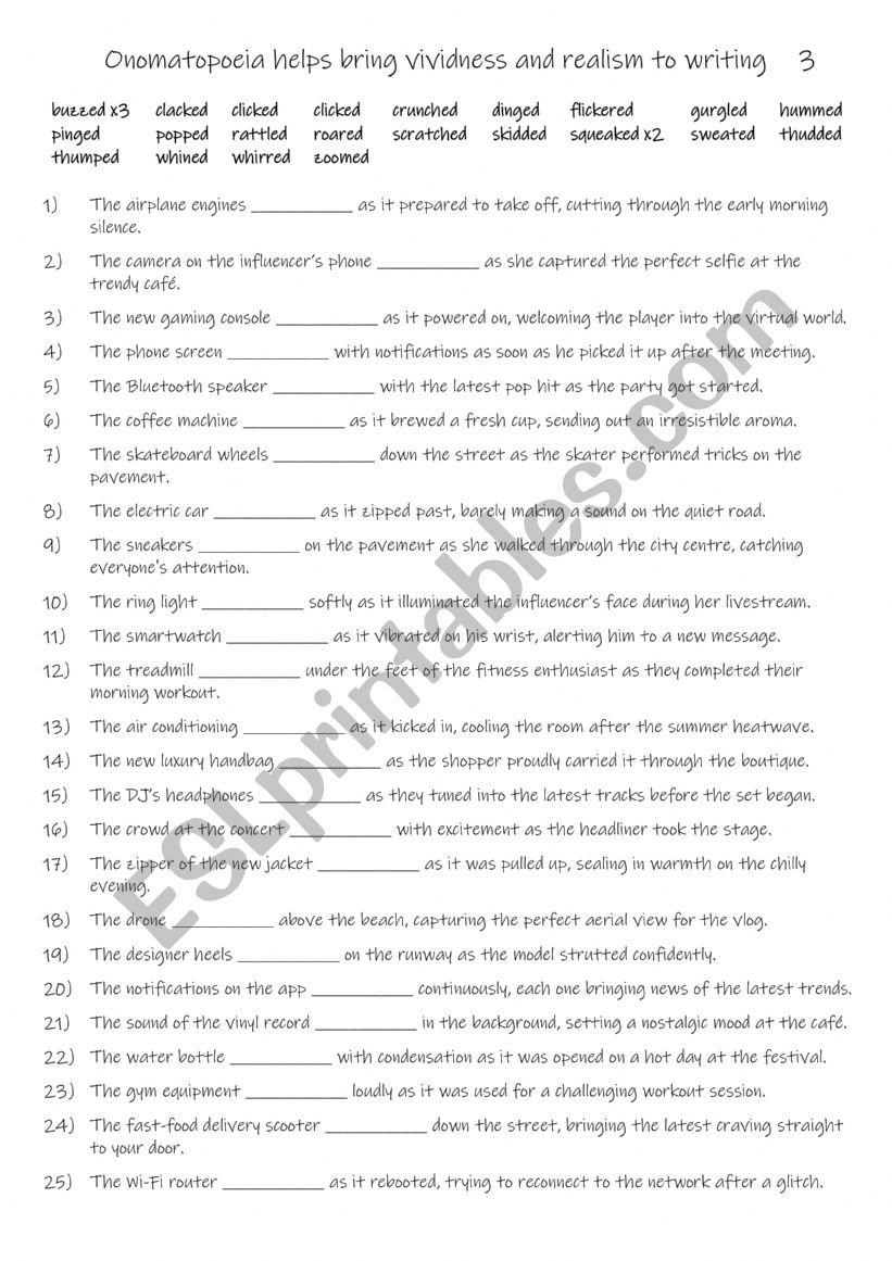 B1+-C1 Onomatopoeia helps bring vividness and realism to writing  3