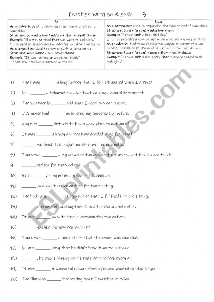 A2+-B1 Practise with so & such     3