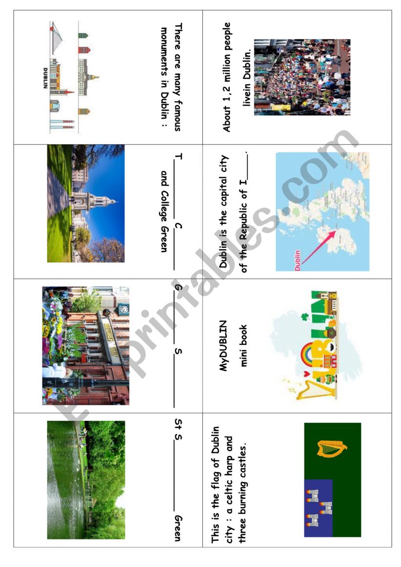 Dublin mini book worksheet