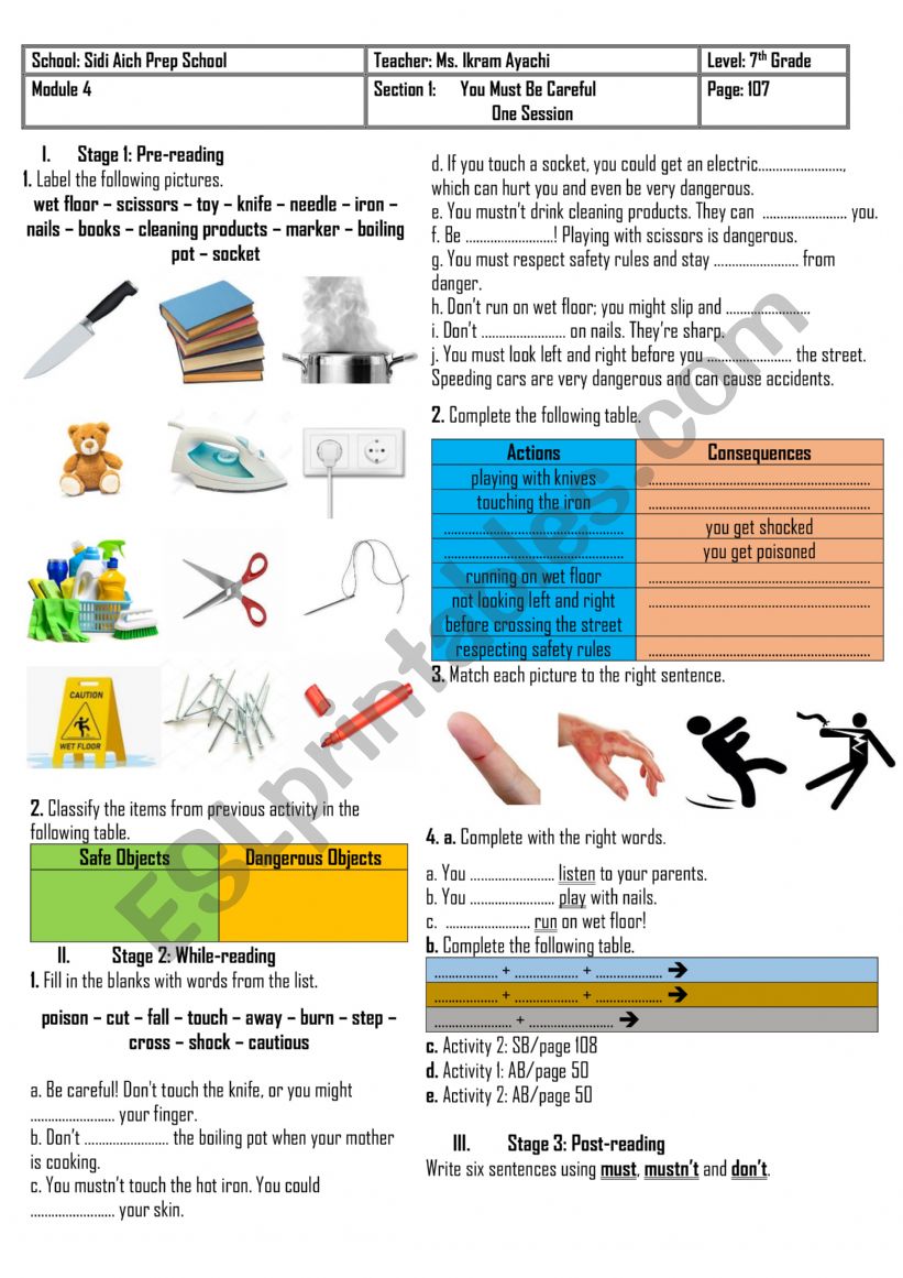 7th Grade - Module 4 - Section 1 - You Must Be Careful + Group Session