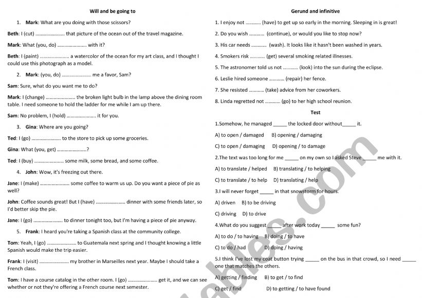 Future simple worksheet