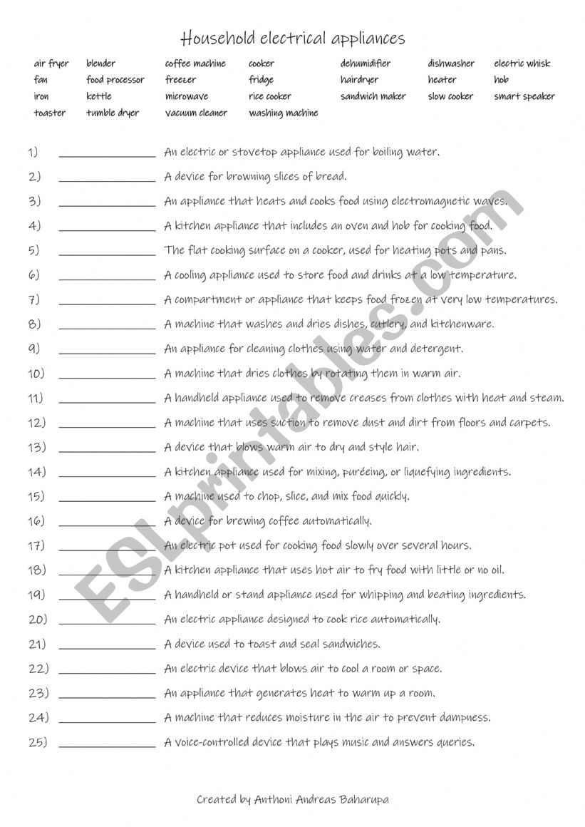 A1+-A2  25 Household electrical appliances