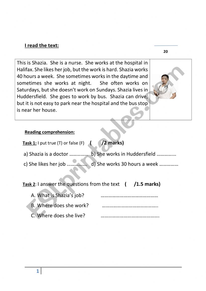 4th grade exam  worksheet