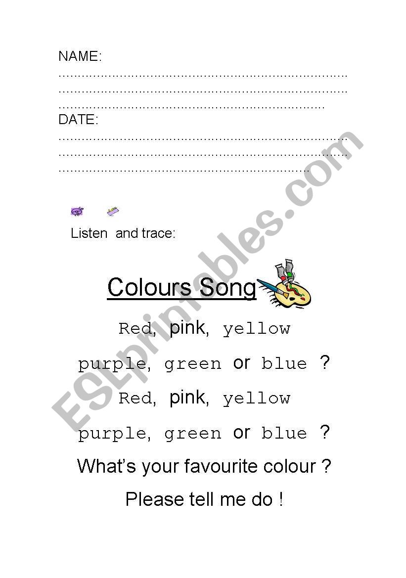 Colours Song worksheet