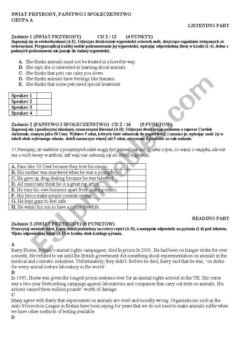 TEST 5 - NATURE, STATE AND SOCIETY - A