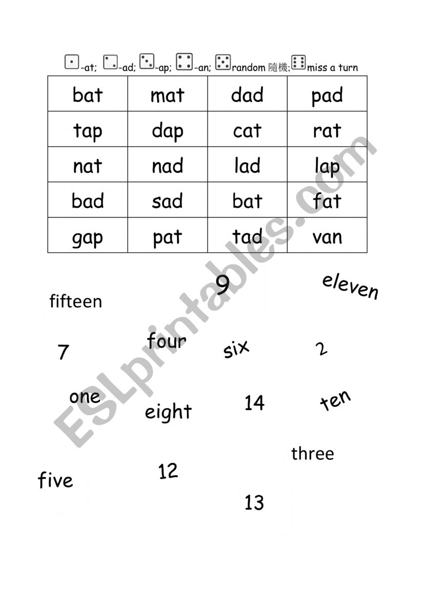 Short A practice worksheet