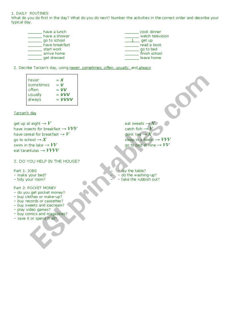 PRESENT SIMPLE - speaking worksheet