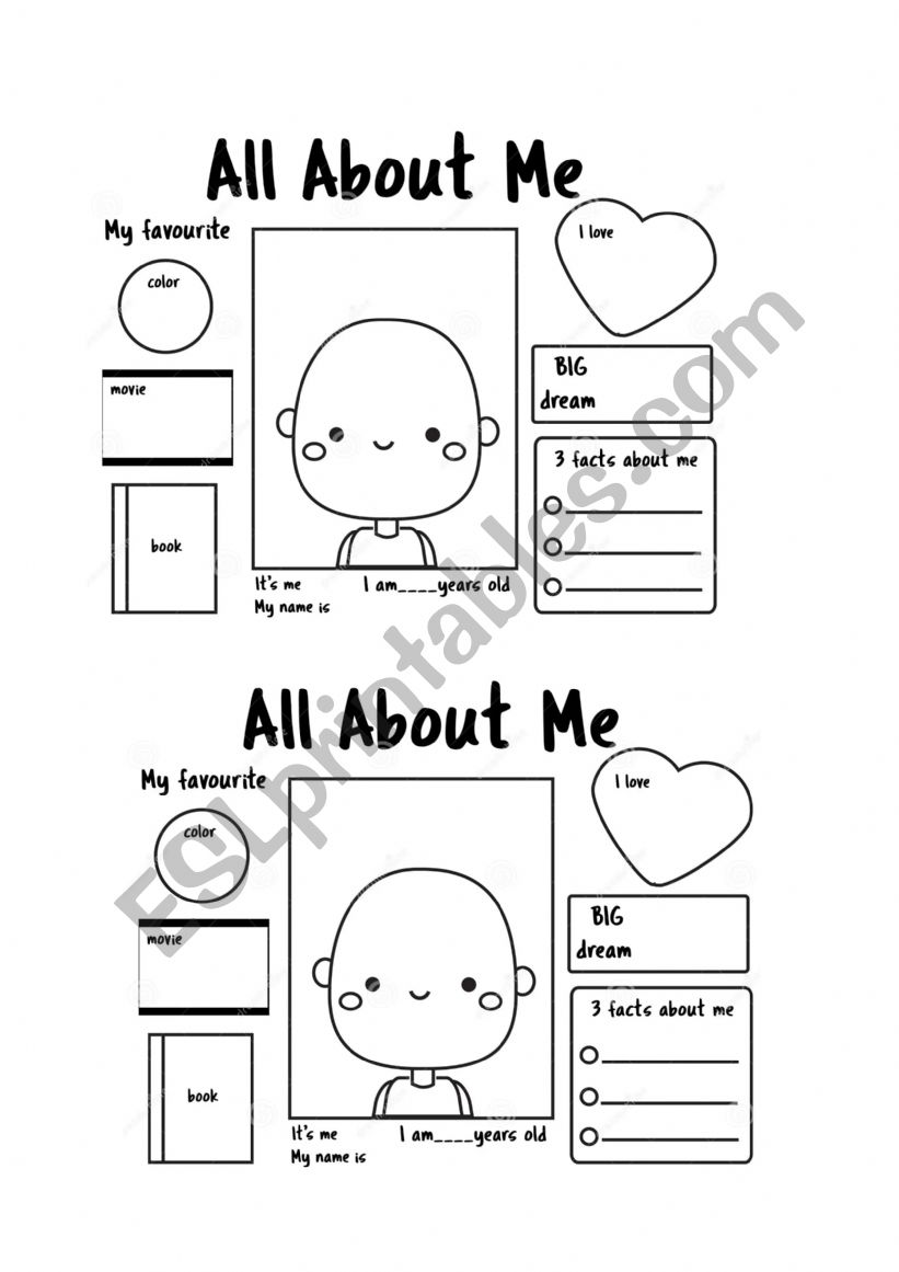 All about me! worksheet