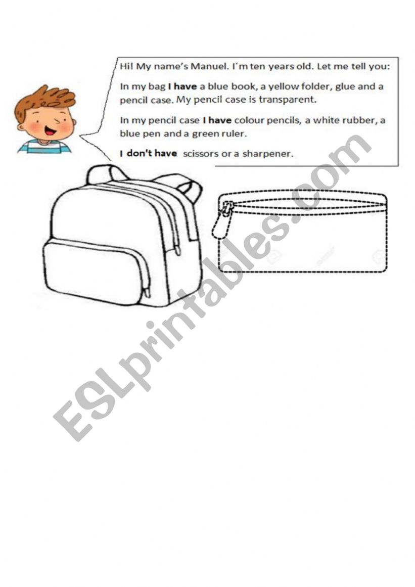 SCHOOL SUPPLIES worksheet