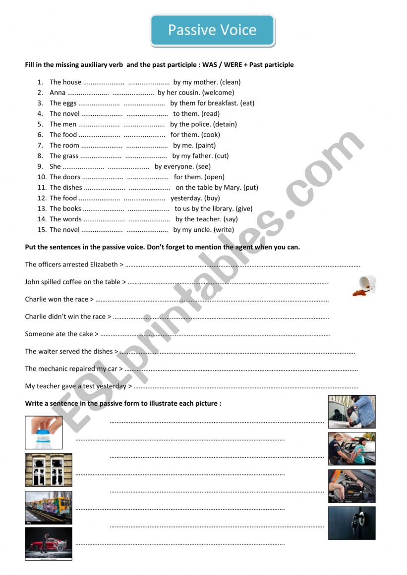 passive voice worksheet