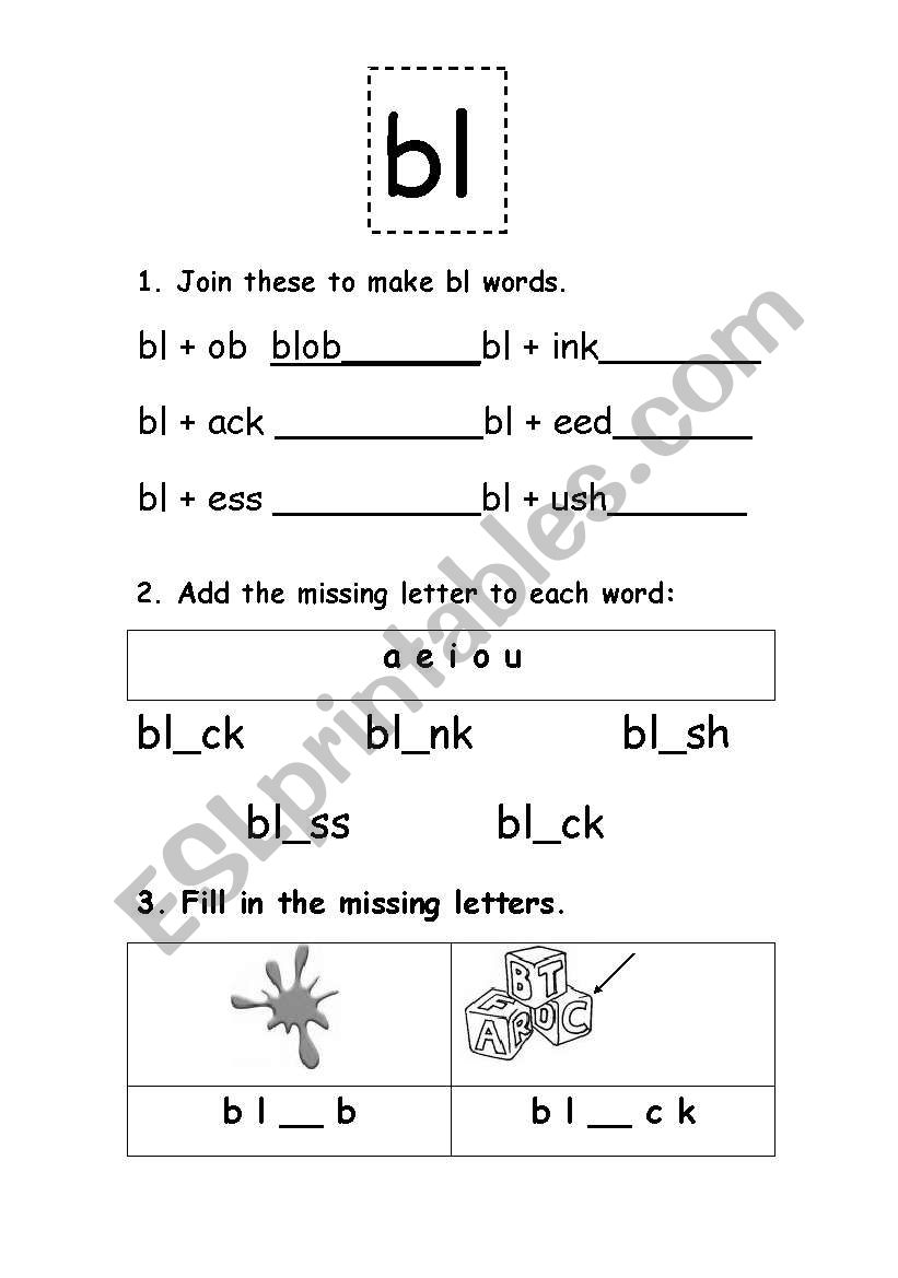 bl-words-worksheet