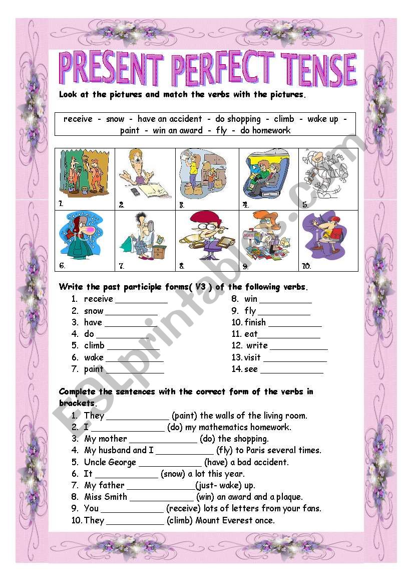 worksheets-for-present-perfect-tense